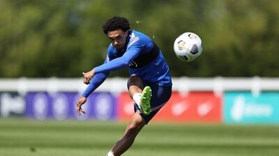 Trent Alexander-Arnold takes a free-kick. Getty