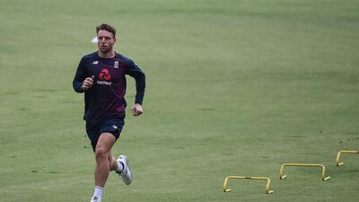 England's Jos Buttler trains in Pune on Monday. AFP