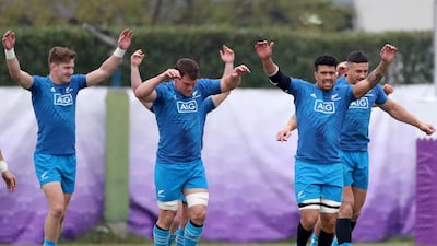 New Zealand players training in Tokyo on Thursday. Getty