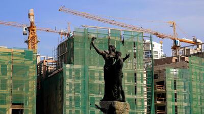 Th iconic Martyrs' Monument in downtown Beirut, Lebanon. The government is struggling to control its finances amid political instability stemming from the 7-year old conflict in neighbouring Syria. Hassan Ammar/AP