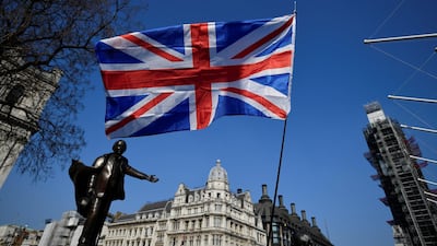 A British flag in Parliament square in London. Close to half of British expatriates living in the Gulf feel "not at all positively" about the UK economy, according to a new survey. Photo: Reuters