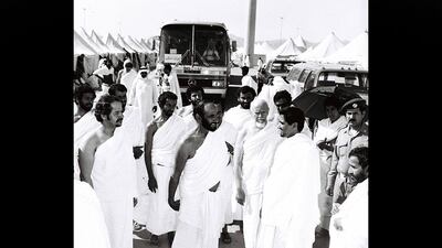 Sheikh Zayed in Saudi Arabia for Hajj Pilgrimage. October 27, 1979. Courtesy Al Ittihad newspaper
