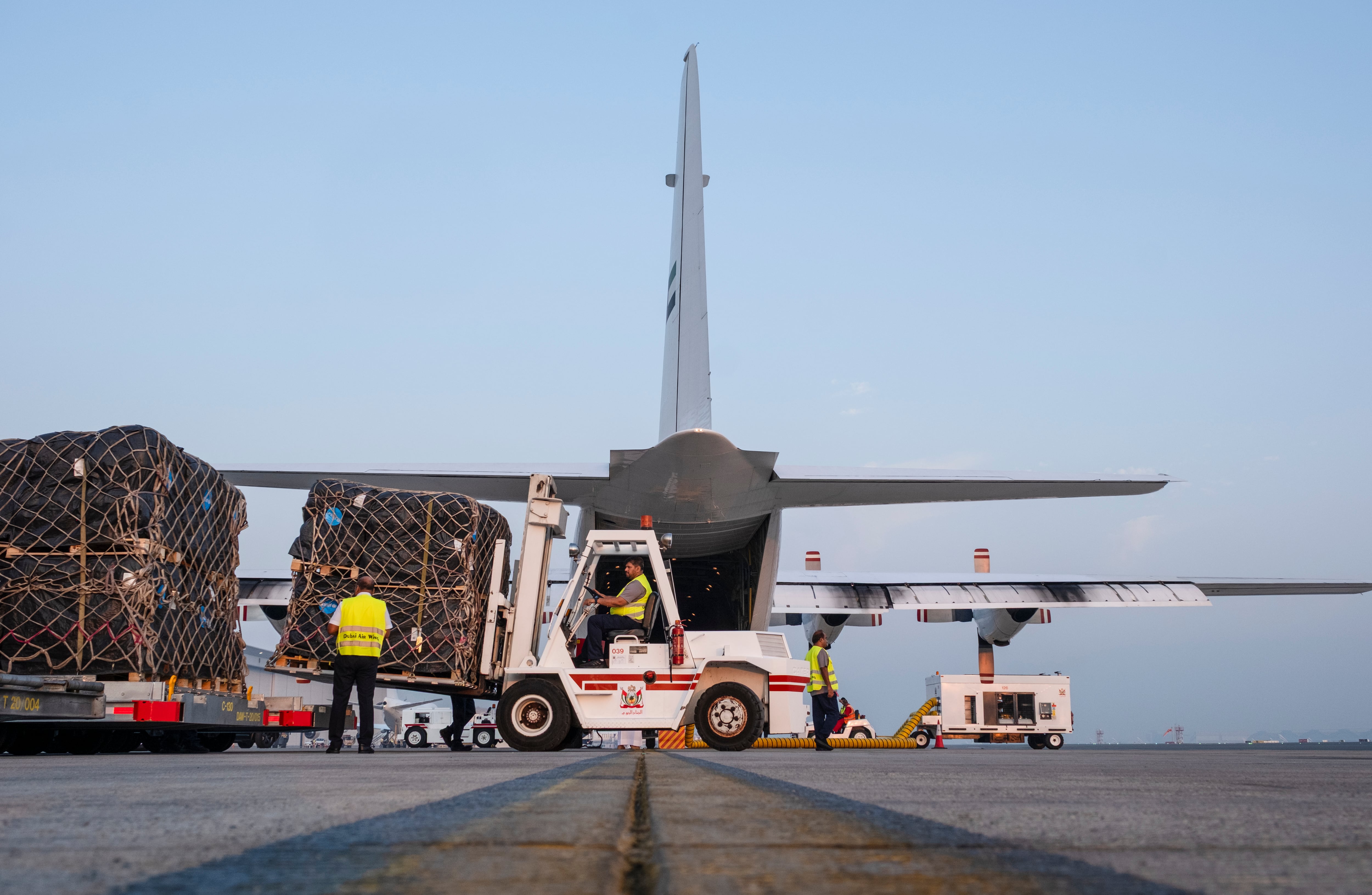 Dubai Humanitarian has launched a new air bridge to support humanitarian relief efforts in Gaza. Photo: Dubai Media office