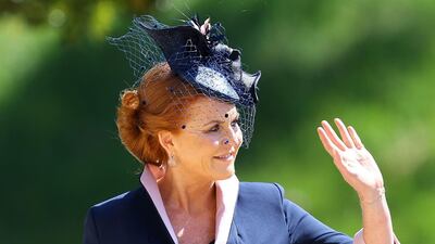 Britain's Sarah, Duchess of York, arrives for the wedding ceremony of Britain's Prince Harry and Meghan Markle at St George's Chapel, Windsor Castle, in Windsor. Gareth Fuller / AFP