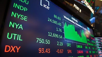 The Dow finished at another record on Wednesday as the Federal Reserve lifted interest rates and a major US tax cut bill in Congress moved closer to the finish line. Bryan R Smith/ AFP Photo