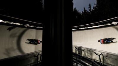 A competitor during the men's singles competition at the Luge World Cup event in Altenberg, Germany, on Sunday, December 6. EPA