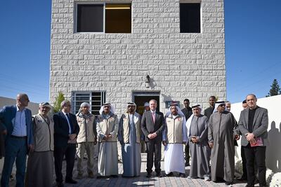 The Emirates Red Crescent team also laid the foundation for another housing project that will include 500 homes. Photo: Wam