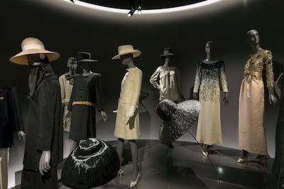 A display of early designs by the famed designer at the Musee Yves Saint Laurent Paris. Courtesy Luc Castel