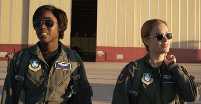 Maria Rambeau (Lashana Lynch) and Captain Marvel (Brie Larson). Film Frame / Marvel Studios