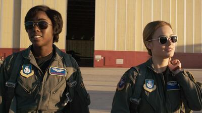 Maria Rambeau (Lashana Lynch) and Captain Marvel (Brie Larson). Film Frame / Marvel Studios