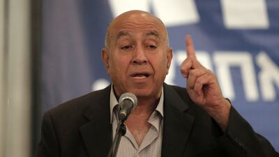 Zouheir Bahloul, candidate number 17 in the Zionist Union list, speaks during an election campaign press conference for the party. Ahmad Gharabli / AFP Photo