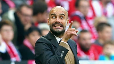 Outgoing Bayern Munich coach Pep Guardiola, pictured, will take over from Manuel Pellegrini at Manchester City on a three-year deal from the end of the season, the English club announced Monday. Alexander Hassenstein/Bongarts/Getty Images