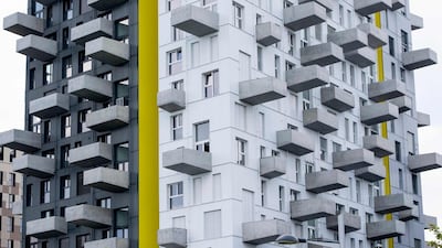 A general view of an apartment building at Vienna's suburb Seestadt, Austria. AFP
