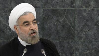 Hassan Rouhani, President of Iran, said on Tuesday at the United Nations General Assembly that peace is within reach. Brendan McDermid / AFP