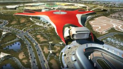 An artist's illustration of Yas Island.