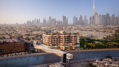 The property has a Downtown Dubai backdrop and is located on the Dubai Canal in Jumeirah.