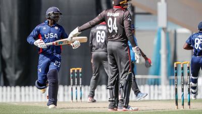 The USA team bat against the UAE during the 50-over match in Dubai. Antonie Robertson / The National