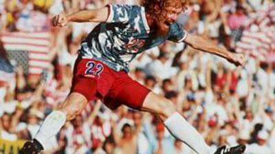 Colombia's Andres Escobar slides the ball into his own goal in a 1994 World Cup game against the USA. Ten days later, he was shot dead.