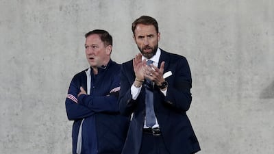 England coach Gareth Southgate watches a comfortable win. EPA