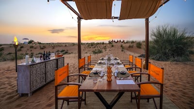 The luxury desert safari and dining experience costs Dh3,360 per person. Photo: Arabian Adventures