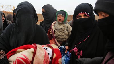 Syrian refugee patients from the makeshift Rukban camp pictured in 2017. AFP