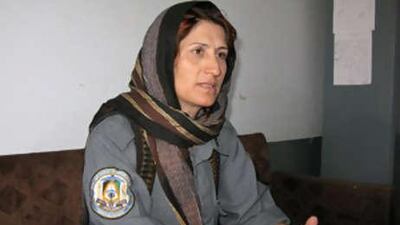 Malalai Kakar speaking at her office in Kandahar. She was killed by the Taliban as she left for work.