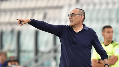 Juventus coach Maurizio Sarri during the match against Sampdoria at the Allianz Stadium in Turin. EPA