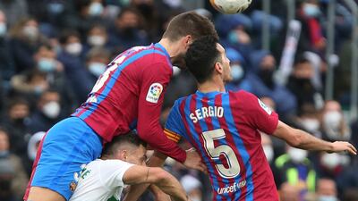 Sergio Busquets 7 - A steady influence in an entertaining game which his side, with 20 shots to Elche’s 13, deserved to win. Now unbeaten in the league in 11 games and up to third in La Liga. AP Photo