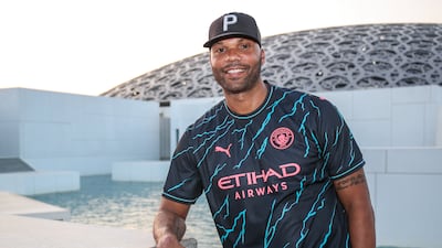 Former Manchester City defender Joleon Lescott at the Louvre Abu Dhabi during City's trophy tour in the UAE on Sunday, October 8, 2023. All photos: Victor Besa / The National