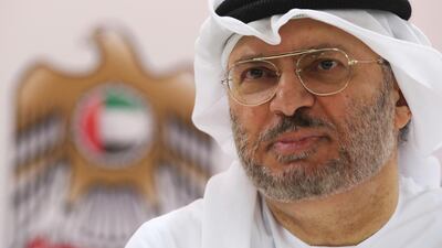 Emirati Minister of State for Foreign Affairs Anwar Gargash speaks during a press conference in the UAE. AP