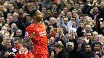Raheem Sterling had eight goals and eight assists in 42 matches across all competitions for Liverpool in the 2014/15 season. Lindsey Parnaby / EPA