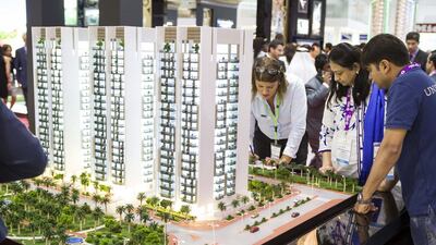 A model of the Mont Rose development, which Dubai-listed real estate developer Deyaar handed over this year. Antonie Robertson / The National