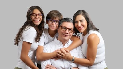 Breast cancer survivor Hanan Al Razem with her family. Photo: Hanan Al Razem
