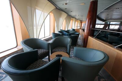 One of the restaurants in the QE2 at Port Rashid in Dubai. Pawan Singh / The National