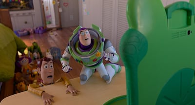 Woody and Buzz Lightyear return in Toy Story 5 alongside new character Lilypad. Photo: Disney / Pixar