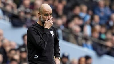 Manchester City manager Pep Guardiola watches the action. EPA