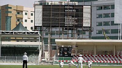 The new scoreboard at Sharjah Cricket Stadium is no quite ready to be switched on, but the UAE tailenders kept the scorers busy in the morning session of the second day of their Intercontinental Cup match against Afghanistan.