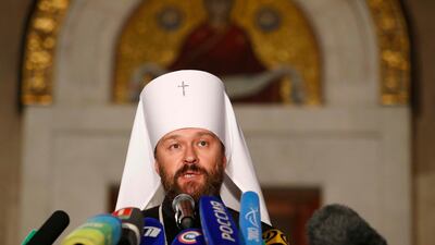 Hilarion said a decision has been made to rupture full communion with the Constantinople Patriarchate. Reuters