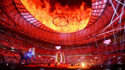 The opening ceremony before the AFC Asian Cup match between Qatar and Lebanon at Lusail Stadium in Lusail City, Qatar. Getty Images