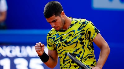 Spain's Carlos Alcaraz defeated Nuno Borges of Portugal at the Barcelona Open. EPA