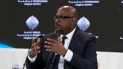American actor Forest Whitaker, UNESCO special envoy for peace and reconciliation at Dubai Government Summit's "Women and Youth: The Catalyst to Solve Global Challenges" session. Reem Mohammed / The National