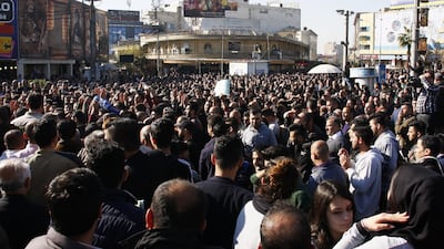 Kurdish demonstrators gather in the city of Sulaymaniyah to protest against political corruption and calling for the regional government to resign. Shwan Mohammed/ AFP Photo
