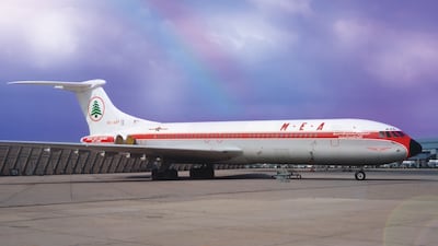 A Middle East Airlines – Air Liban Vickers Viscount plane in 1967. Photo: Middle East Airlines – Air Liban