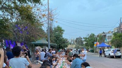 Families in Sheikh Jarrah break the Ramadan fast with meals provided by different households in solidarity with neighbours facing eviction from their homes. Courtsey of Asala Abu Hasna Al Qasim