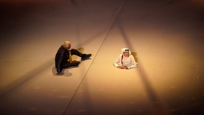 Creative director Ahmad Al Baker said he wanted the opening ceremony to signify 'a gathering for all mankind, an invitation to come together as one, bridging all differences with humanity, respect and inclusion'. EPA