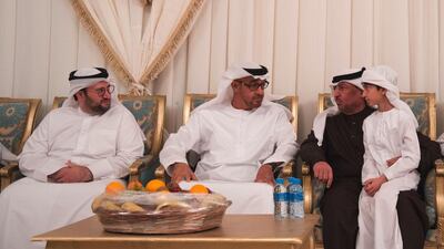 Sheikh Mohammed bin Zayed, Crown Prince of Abu Dhabi and Deputy Supreme Commander of the Armed Forces, on Sunday attends the mourning majlises for Abdulhamid Sultan Al Hammadi and Mohammed Ali Al Bastaki, in Shakhbout City and Khalifa City respectively. Wam