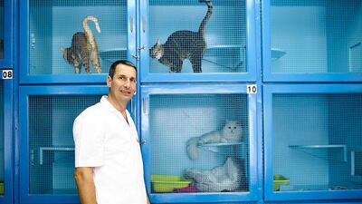 Dr Dieter Malleczek has been a veterinarian in the UAE for 10 years and runs the Blue Oasis clinic. Lee Hoagland/The National