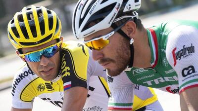 Giacomo Nizzolo shown during a training session in Abu Dhabi on Wednesday ahead of Thursday's opening Stage 1 of the Abu Dhabi Tour. Claudio Peri / EPA / October 19, 2016