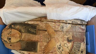 An ancient sarcophagi cover, which Israel handed back to Egypt. Israeli foreign ministry handout via Reuters