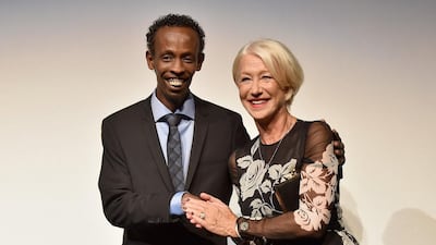 Actors Barkhad Abdi, left, and Helen Mirren at the premiere of Eye in the Sky at Toronto International Film Festival. Kevin Winter / Getty Images / AFP